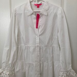 Lilly Pulitzer | KENNA | white stretch top | size L Large | NWT